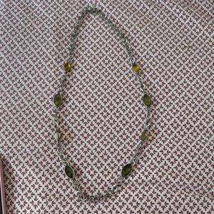 Elegant Silver and Green Necklace